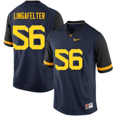 Men's West Virginia Mountaineers NCAA #56 Grant Lingafelter Navy Authentic Nike Stitched College Football Jersey ZW15C65PC